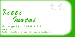 kitti inotai business card